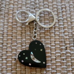 Heart Keychain with Real Abalone Seashell Accents